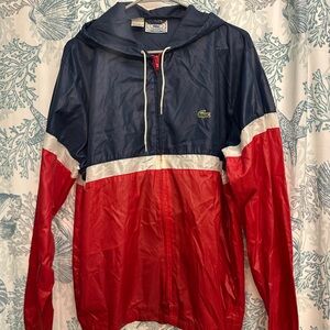 Vintage 80’s IZOD LACOSTE Full zip Windbreaker Jacket MEN’S M MEDIUM BLUE LABEL